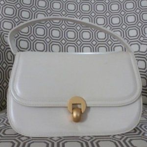 Frenchy of California Ivory Handbag with Detachable Strap